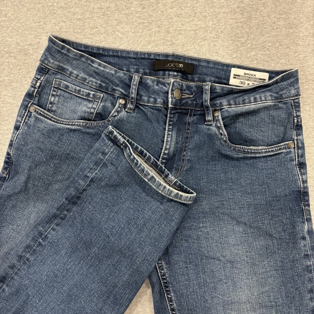 Joe's Brixx Straight Stretch Jeans Men's Size 30x30 Blue Medium Wash Denim HOLES